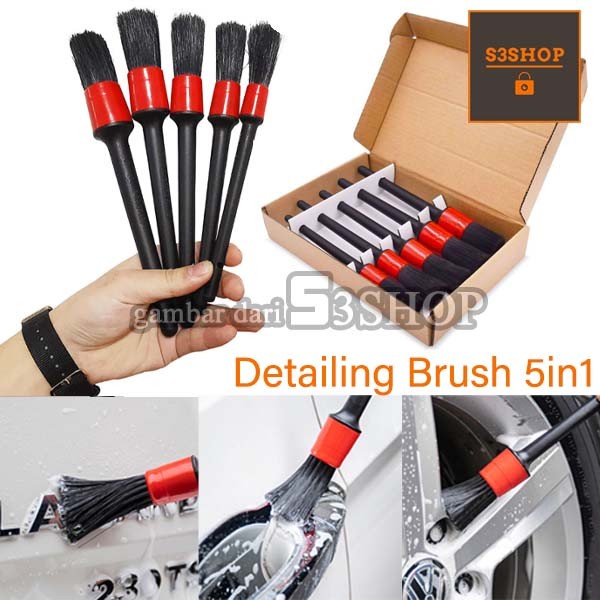 Kuas Auto Detailing Brush Set 5in1 Sikat Lembut Pembersih Mobil 5 pcs