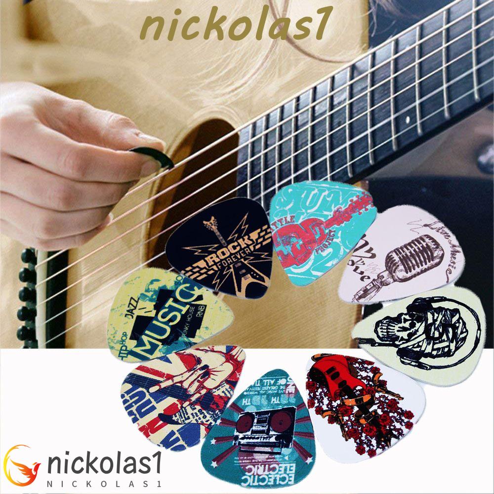 Nickolas1 Picks Gitar Motif Campur Gerakan Batuan Acoustic Electric Shrapnel