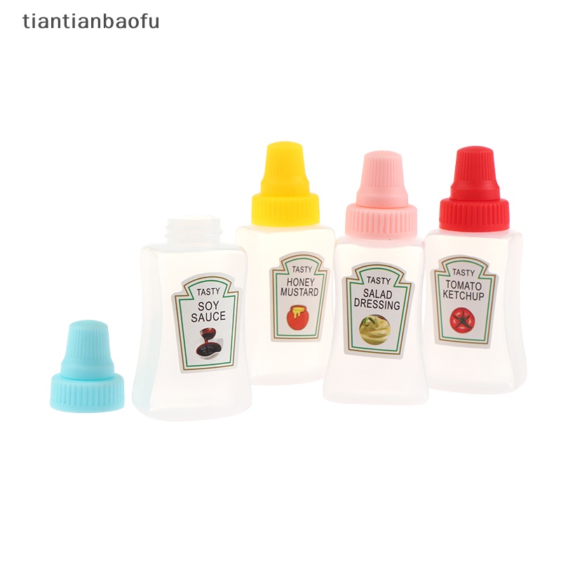 [tiantianbaofu] 1/4pcs Botol Kecap Tomat Minialad Dressing Container Pantry Wadah Butik