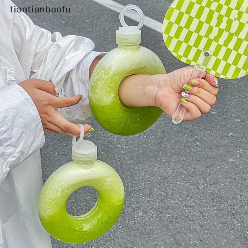 [tiantianbaofu] 500ml Musim Panas Kartun Donat Sippy Kettle Botol Air Olahraga Outdoor Gym Butik