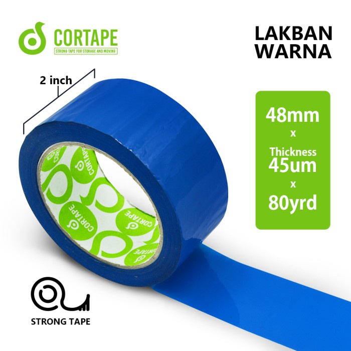 

[SC] LAKBAN CORTAPE WARNA-WARNI 48MM x 72Y - 48MM x 72Y, LAKBAN BIRU
