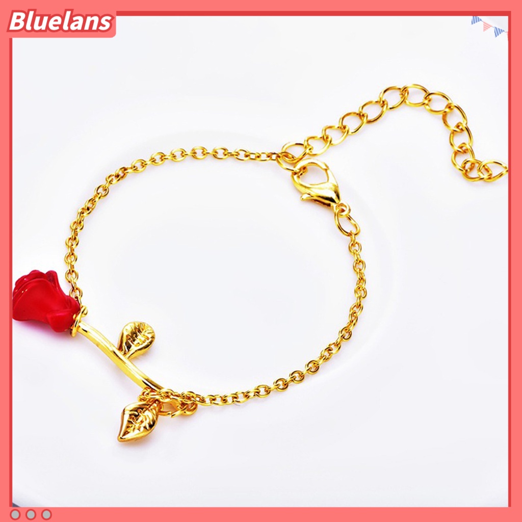 [BLS] Gelang Wanita Rose Adjustable Rantai Perhiasan Electroplating Tahan Lama Bracelet Untuk Pesta