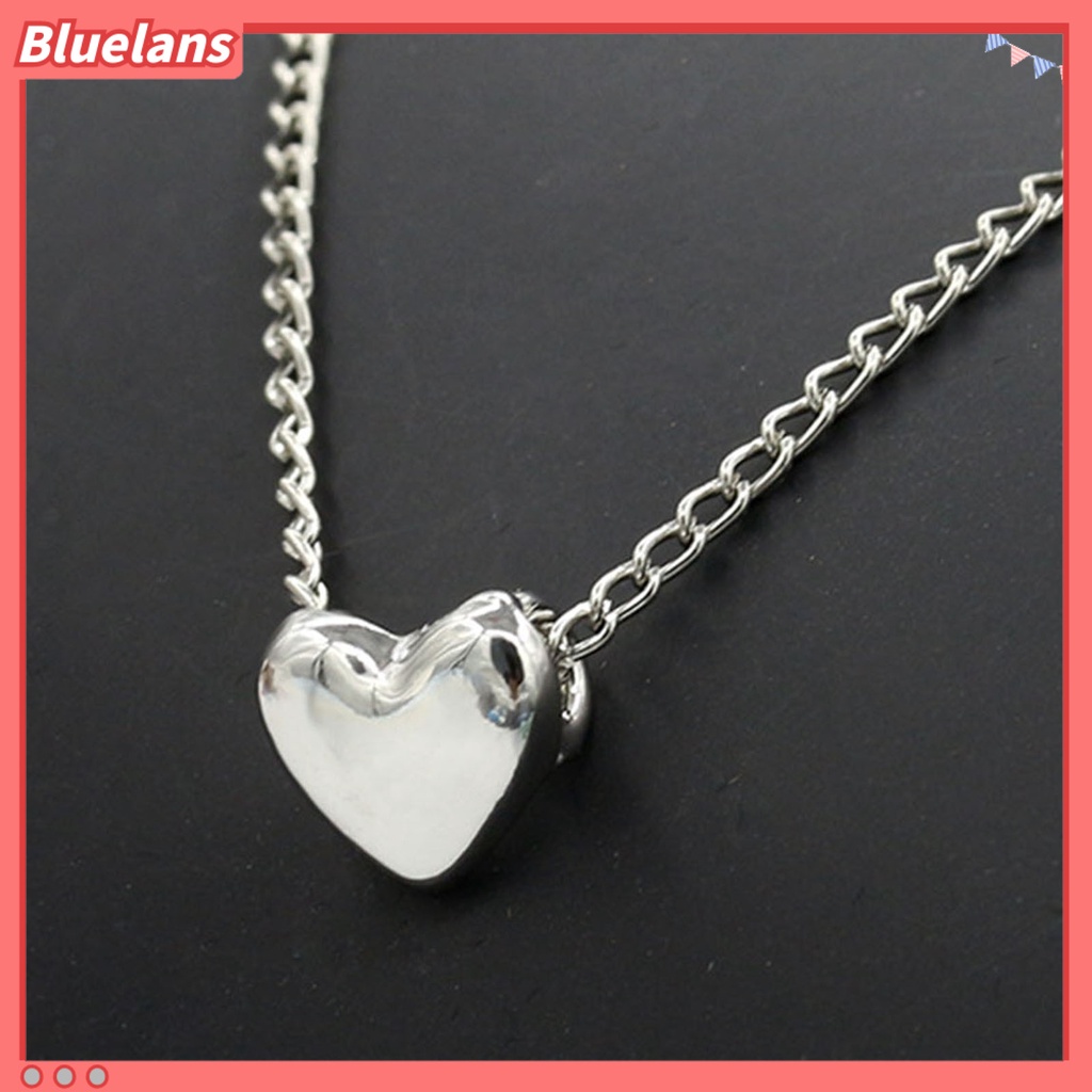 [BLS] Kalung Wanita Warna Solid Stainless Elegan Bentuk Hati Rantai Leher Hadiah Ulang Tahun