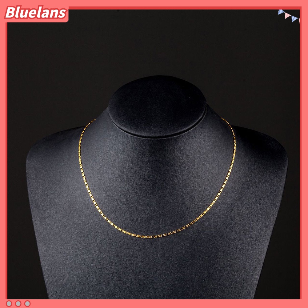 [BLS] 16-30 inch 2mm Keren Wanita Pria Flat Link Rantai Kalung Fashion Perhiasan Aksesori