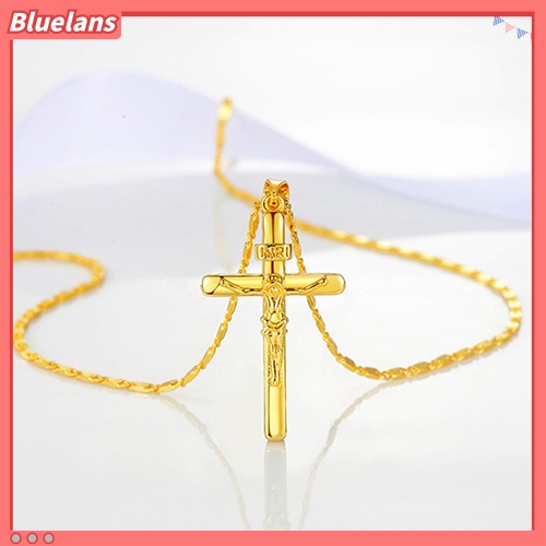 [BLS] Kalung Choker Rantai Liontin Salib Fashion Pria Wanita Lapis Emas 24K