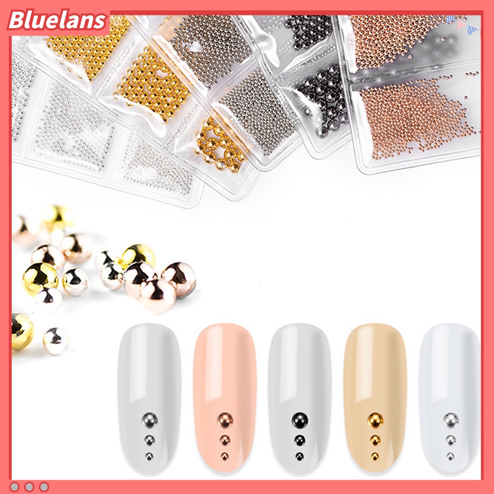 [BLM] Ukuran Campur 3D Bola Logam Dekorasi Nail Art Manik-Manik Kaviar Manikur Aksesoris