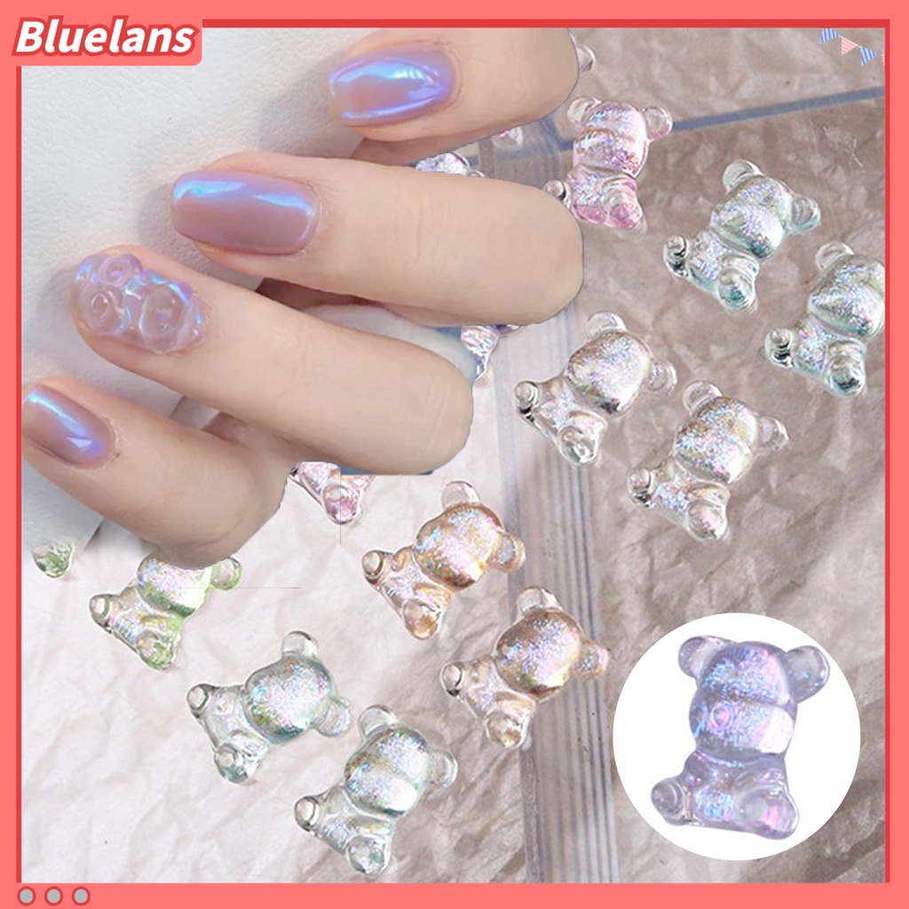 [BLM] 50pcs /Set Ornamen Kuku Efek Mengkilap Penembus Es Tembus Fashion Polish UV Gel Manicure Aksesoris Untuk Perempuan