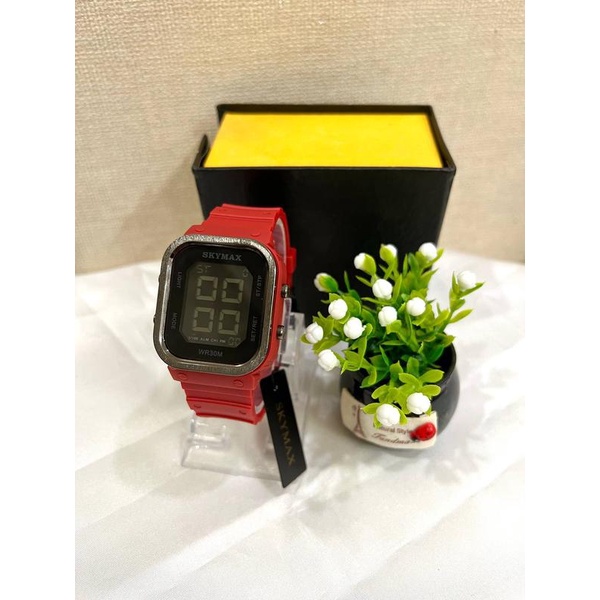 Jam Tangan Pria dan Wanita SKYMAX Strap Ruber Water Resist 2227