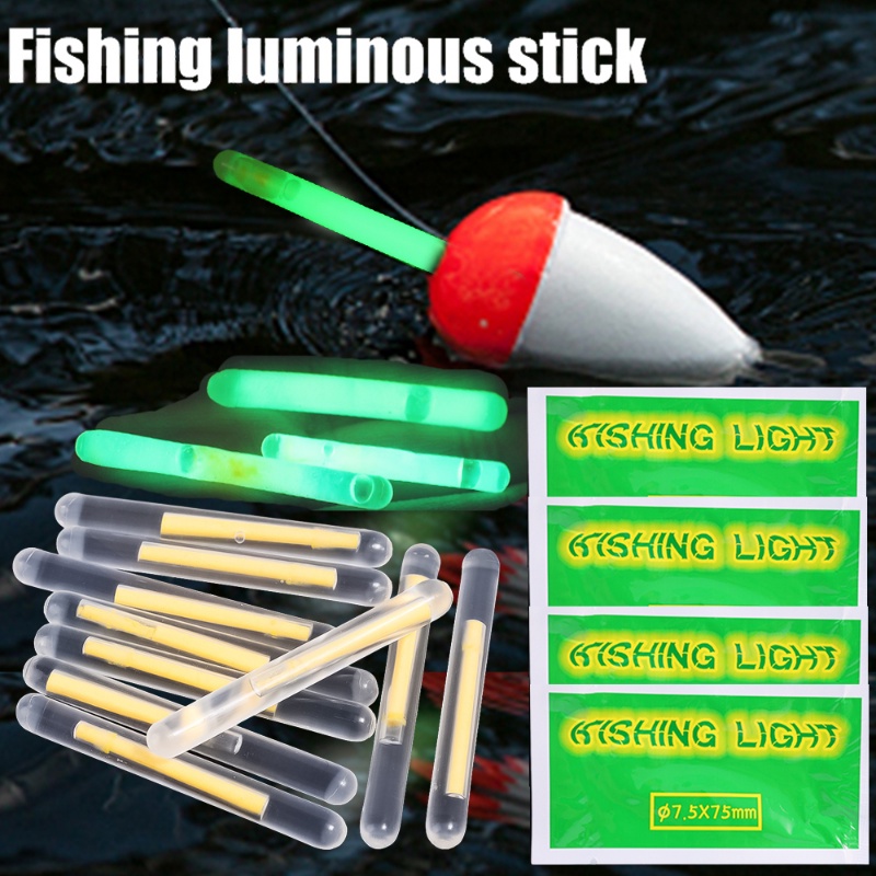 2pcs set Stik Glow Pelampung Pancing Malam Transparan Multifungsi/ Batang Penanda Bercahaya Neon Portabel Universal