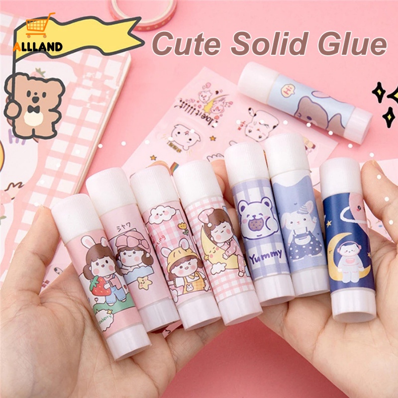 Portable Lucu Kartun High Viscosity Solid Glue Stick/Lem Padat Mini Sealing Tidak Beracun Untuk File Kertas/Alat Tulis PVA Secret Adhesive