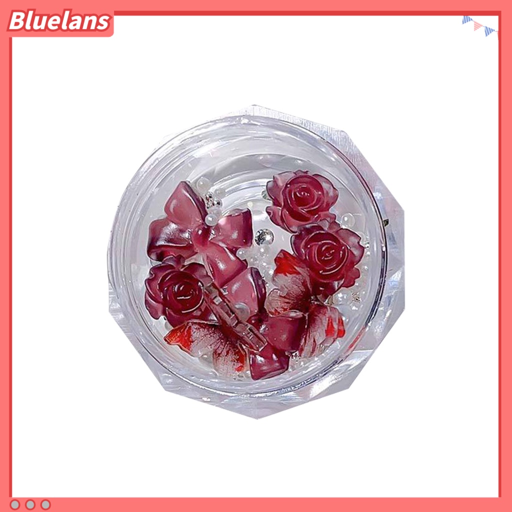 [BLM] 1kotak Nail Art Decor Shining Glitter High Gloss DIY Shiny Efek Visual Nail Camellia Bows Mix Chain Manicure Charm Nail Salon Supply