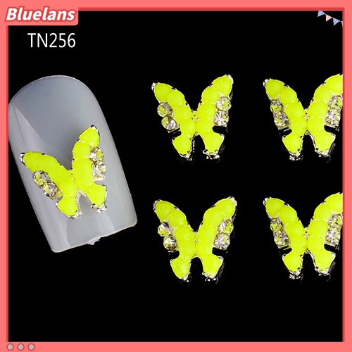 [BLM] 10pcs 3D Butterfly Shiny Rhinestone DIY Manicure Alloy Nail Art Tips Dekorasi