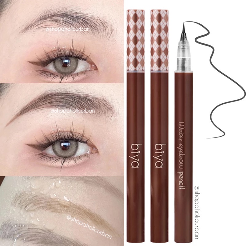 BIYA Eyebrow Pen Menggambar Alis dan Bulu Mata Eyelash Pen Eyeliner Liquid 4D Waterproof