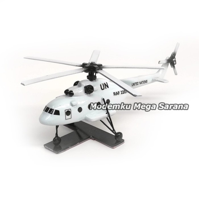 Miniatur Pesawat Helikopter UN United Nations Pajangan Hiasan Dashboard Mobil Helicopter