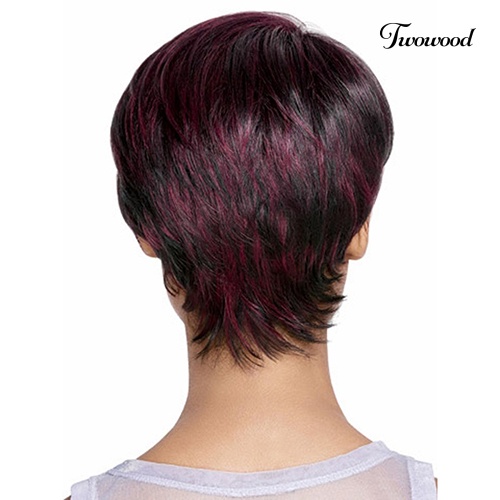 Twowood Fashion Wanita Seksi Pendek Lurus Wig Cosplay Pesta Wig Rambut Penuh