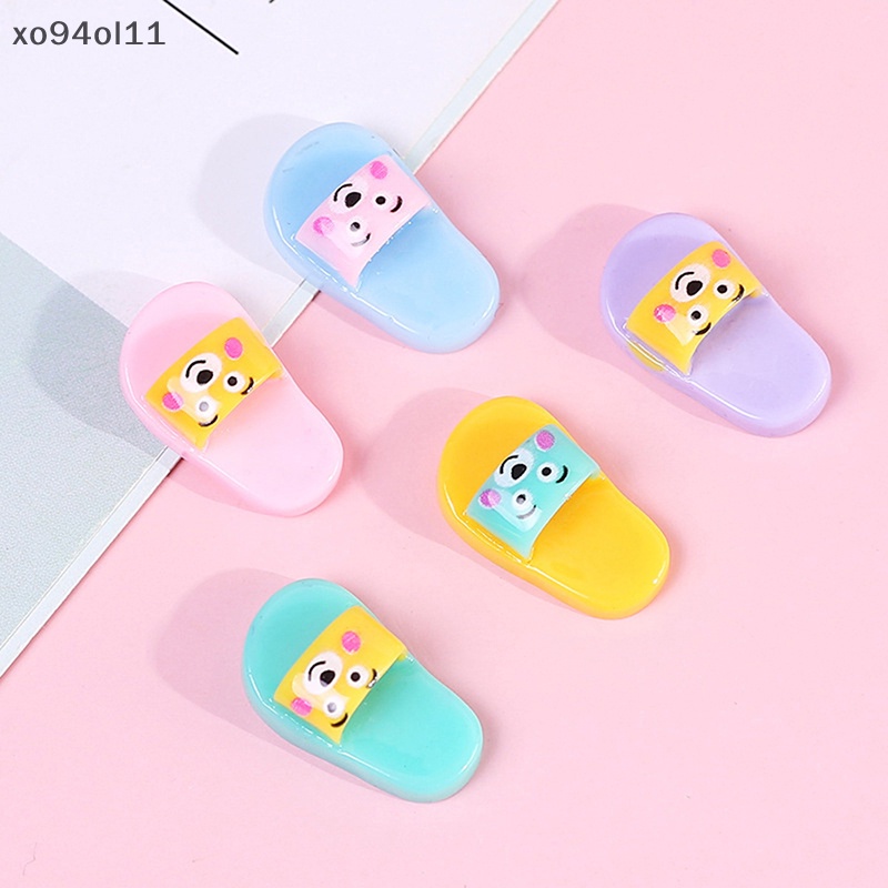 Xo 10pcs Rumah Boneka Sandal Mini Boneka Simulasi Model Sepatu Boneka Dress Up Aksesori OL