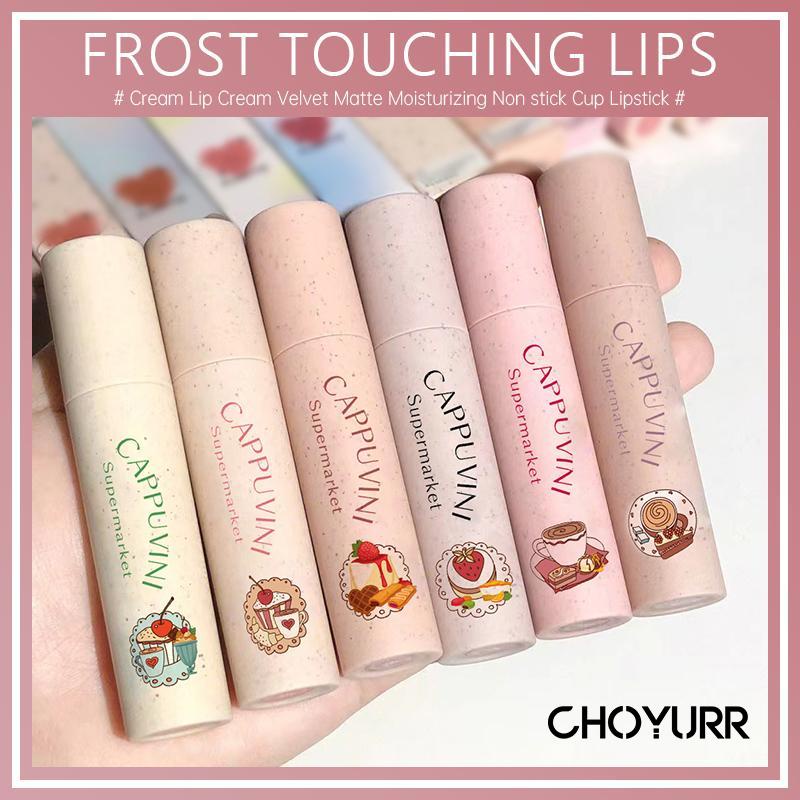 【COD】Cappuvini Lipcream Velvet  Matte Pelembab  CAPPUVINI Lip Cream Long Lasting-CH
