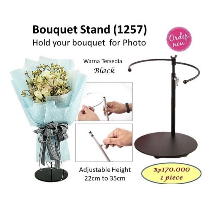 [SC] Bouquet Stand (1257) Alat untuk Foto Buket Bunga Berdiri - Hitam