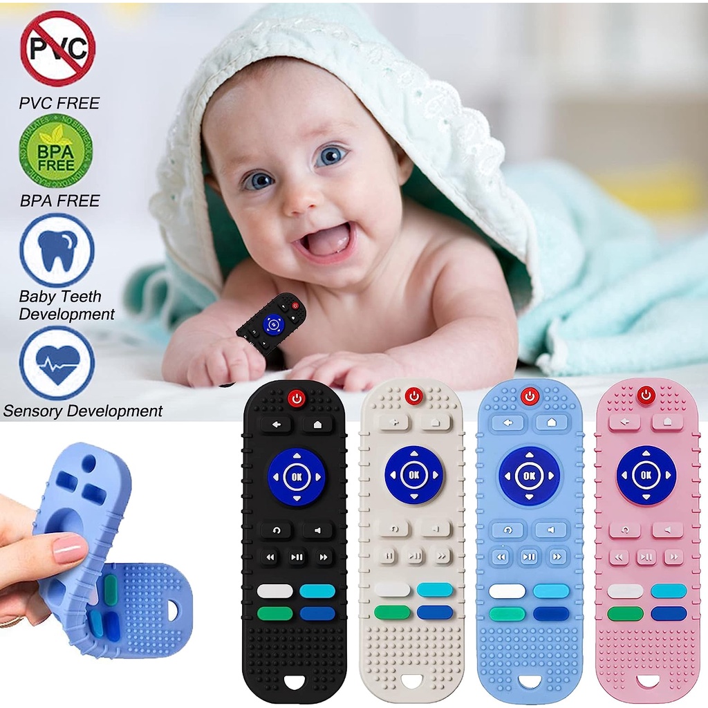 Bayi Tumbuh Gigi Remote Tahan Lama Mainan Bayi Remote Control Mainan Mengunyah Mainan Sensorik Edukasi Dini Untuk Bayi Tumbuh Gigi