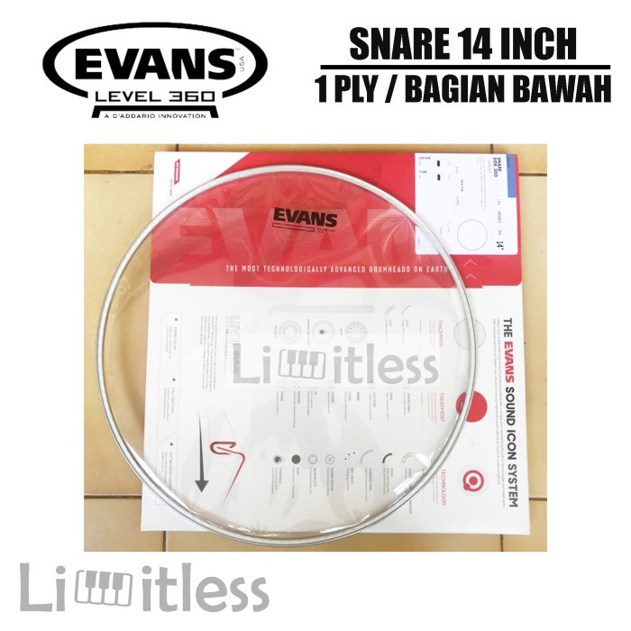 Head Drum Evans Snare 14 Inch Resonant
