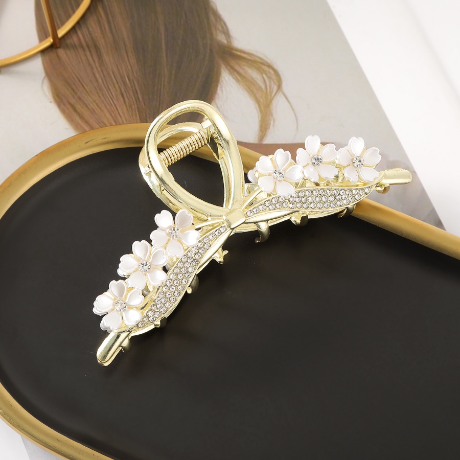 Korea Alloy Kristal Berlian Rambut Klip Dengan Berlian Imitasi Berkilauan Busur Jepit Rambut Hair Claw Woman Hair Accessories