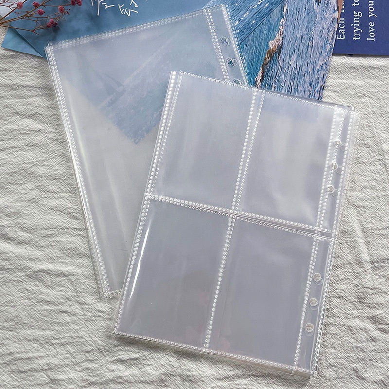 [A5 Sleeves]10 /20pcs Standard Album Foto Transparan Sleeves Refill Universal A5 Inner Sleeves idol Photocards Penyimpanan PC Daun Longgar 6lubang