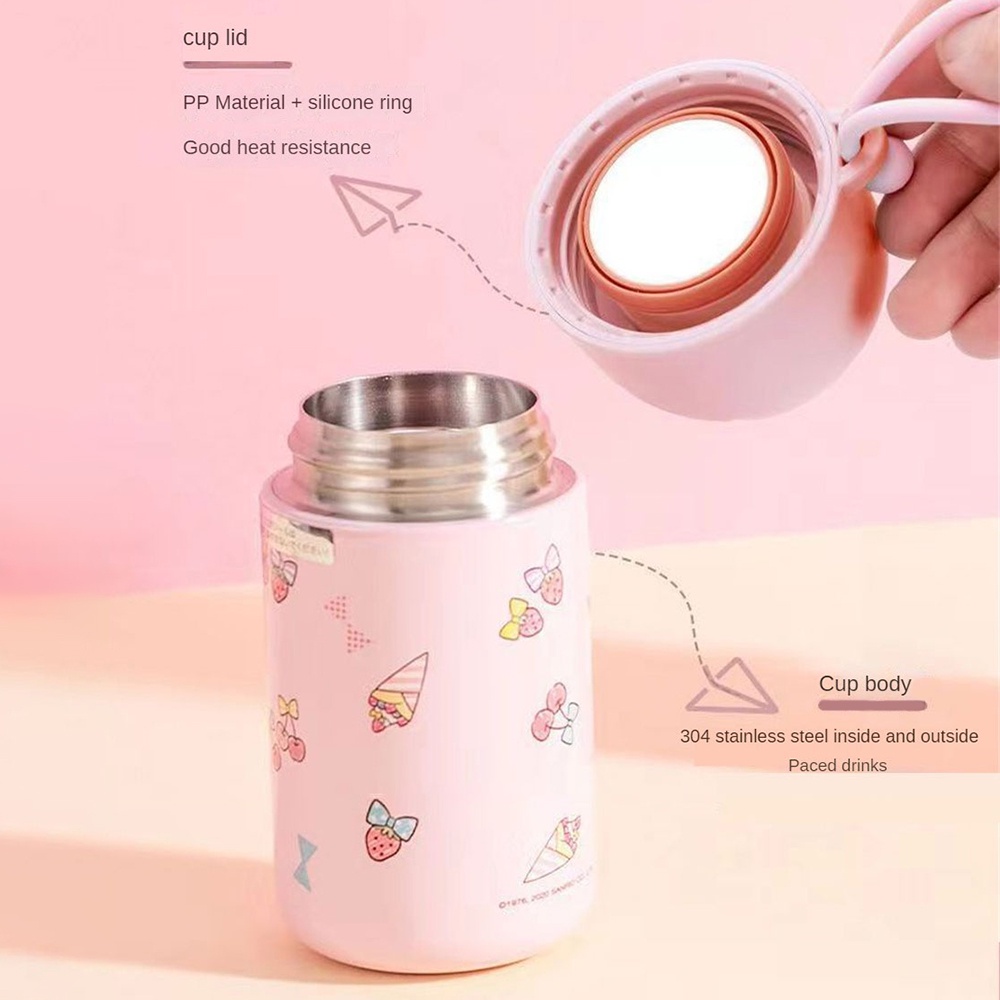 ღ 280ml Sanrio Mini Water Cup High-value Cute Insulation Cup Girly Heart Mini Portable Anti-fall Cup For Children Students Gift Home Tools