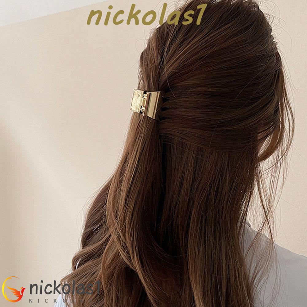 Nickolas1 Cakar Rambut Logam Temperamen Elegan Klip Rambut Gadis Alloy Perempuan Korea