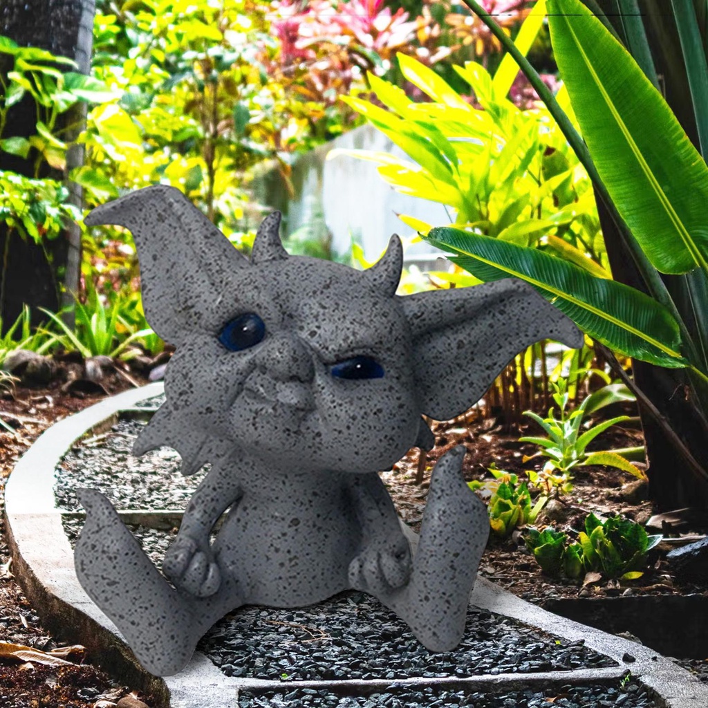 Huit Baby Goblin Art Fairy Garden Patung Dekorasi Teras Rumput