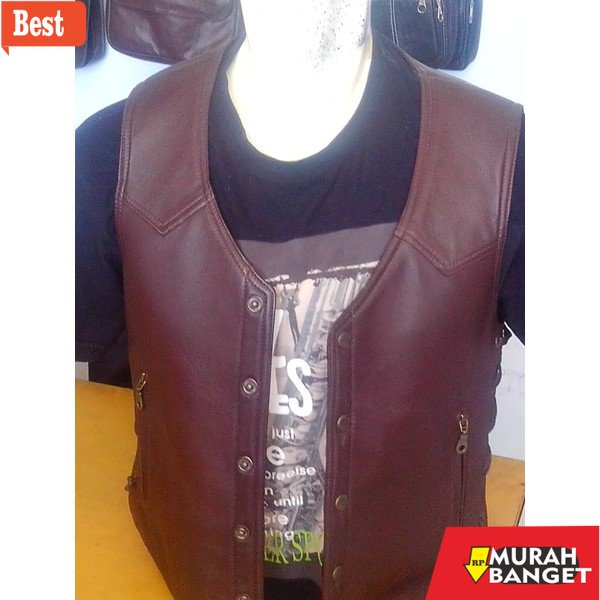 Jaket kulit pria terbaru- Rompi Kulit Sintetis,Rompi kulit pria ,rompi kulit motor, jaket rompi