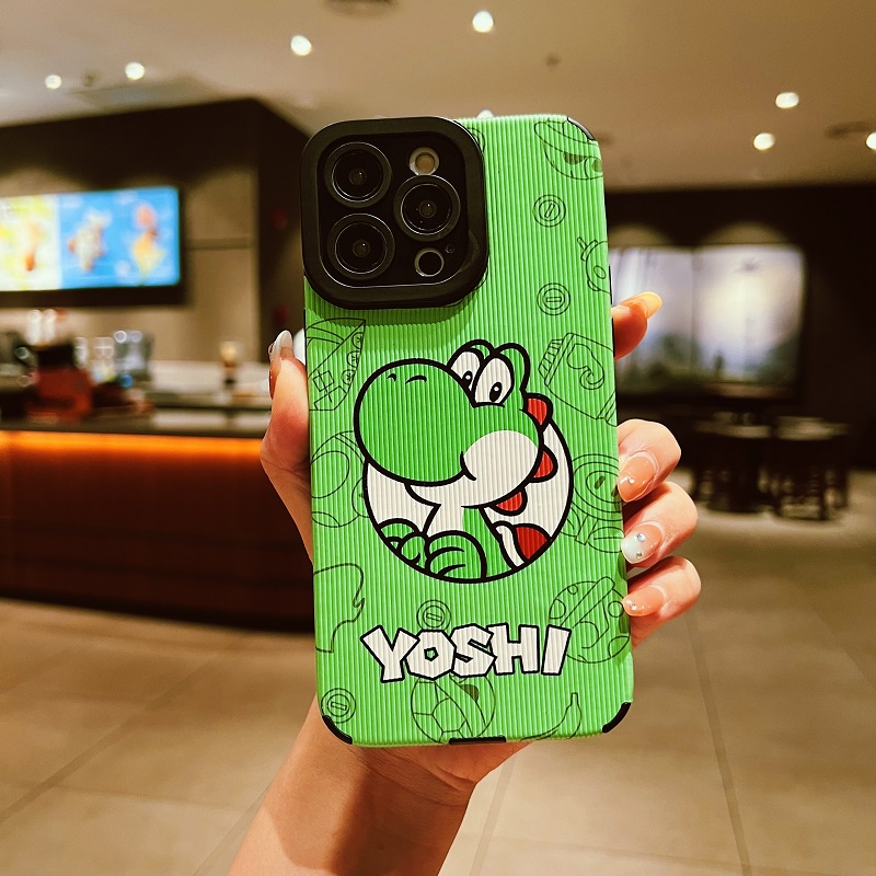 IPHONE Soft case Pelindung Kulit Tekstur Vertikal Kartun Dinosaurus Untuk Iphone14 13 12 11 Pro Max X XR XS Max7 8 Plus
