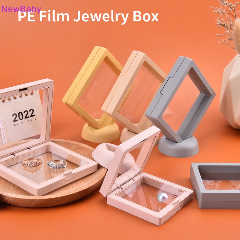 Newbaby PE Film Bros Koin Permata Perhiasan Tahan Debu Gantung Floag Ring Storage Box ID