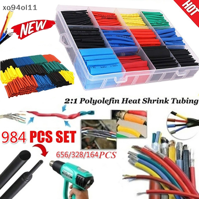 Xo Ditingkatkan 164/328 /656 /984Pcs Heat Shrink Tubing Isolasi Shrinkable Tube OL