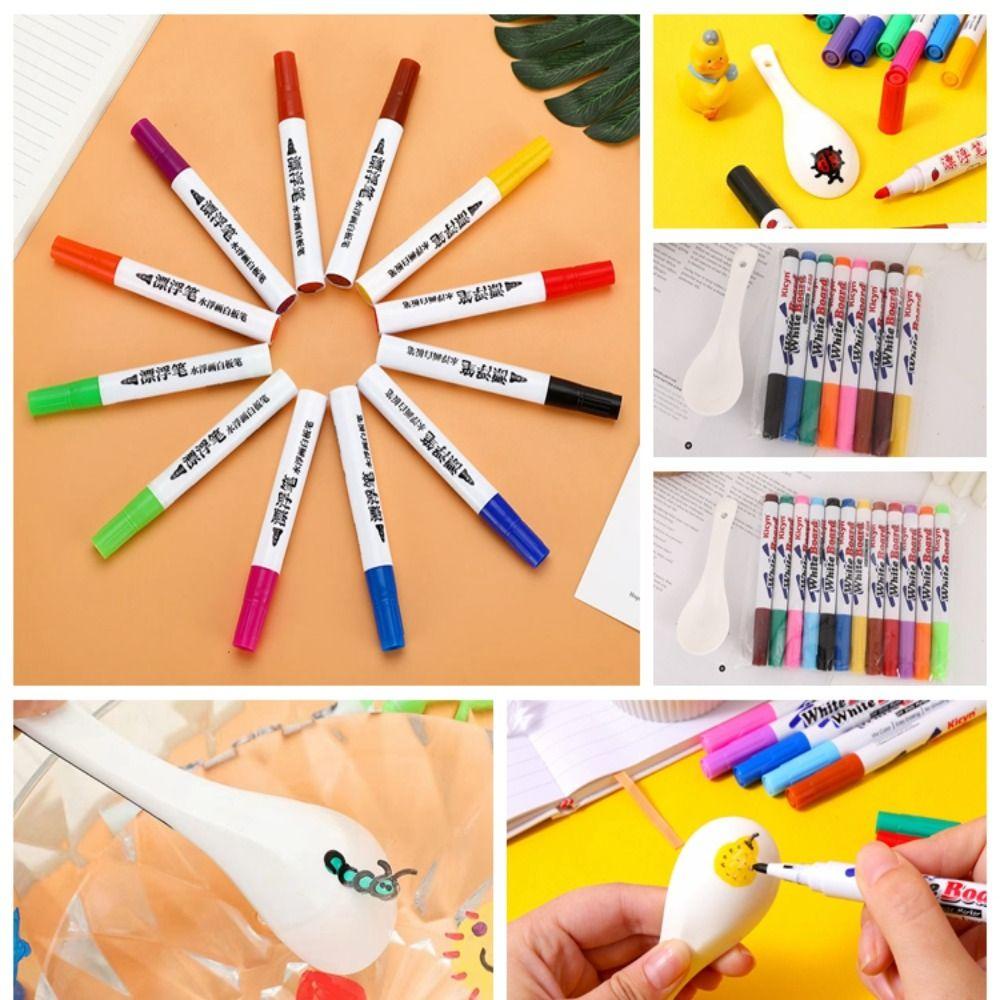 NEEDWAY Needway Kuas Lukisan Mengambang Air4 /8 /12 Warna Mengambang Pena Menarik Mainan Edukasi Warna-Warni Magical Painting Pen Toys Untuk Mainan Untuk Anak