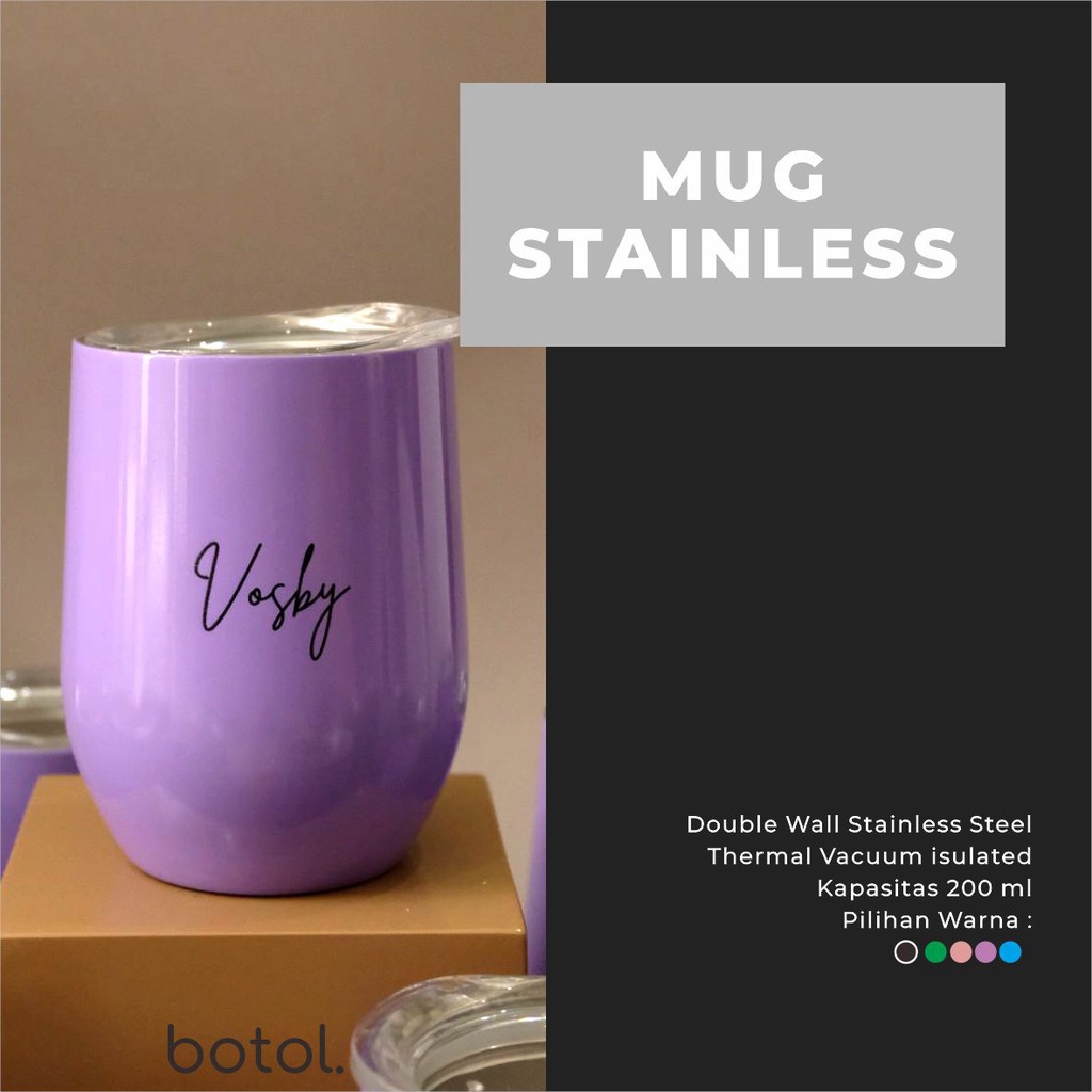 Mug Stainless Colorfull / Mug Custom / Mug Kopi / Stainless / Free Print