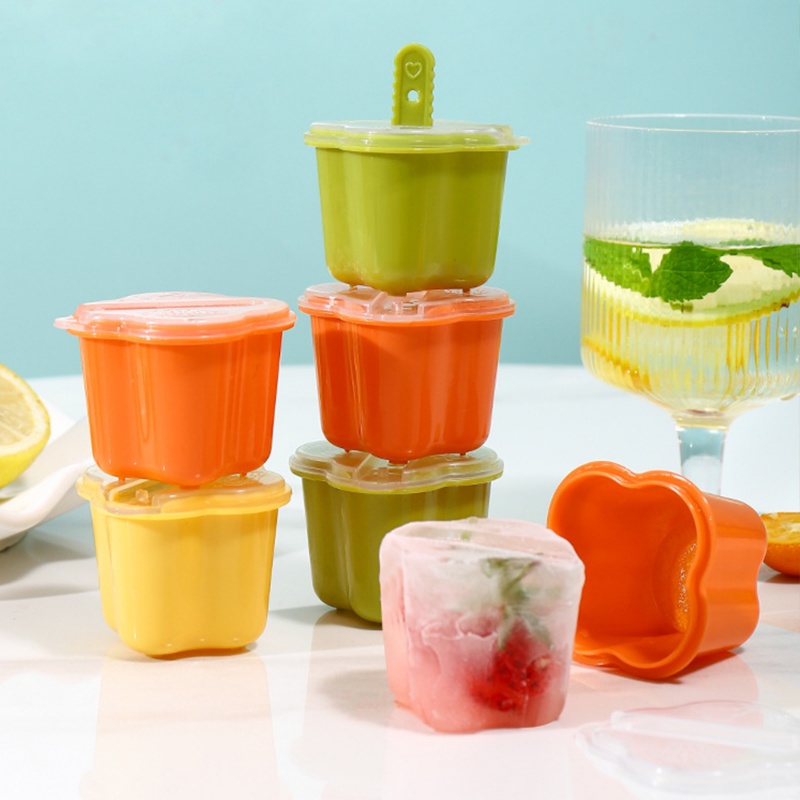 Cetakan Es Loli Silikon/ Easy Release Cetakan Es Krim Persegi Dengan Stik /Popsicle Makers Ice Cube Tray Food Storage