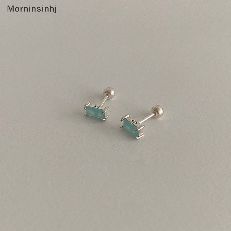 Mornin 1pasang S925 Sterling Silver Zircon Anting Telinga Tulang Kuku Untuk Wanita Tulang Rawan Anting Spiral Stud Earring Tubuh Perhiasan Hadiah id