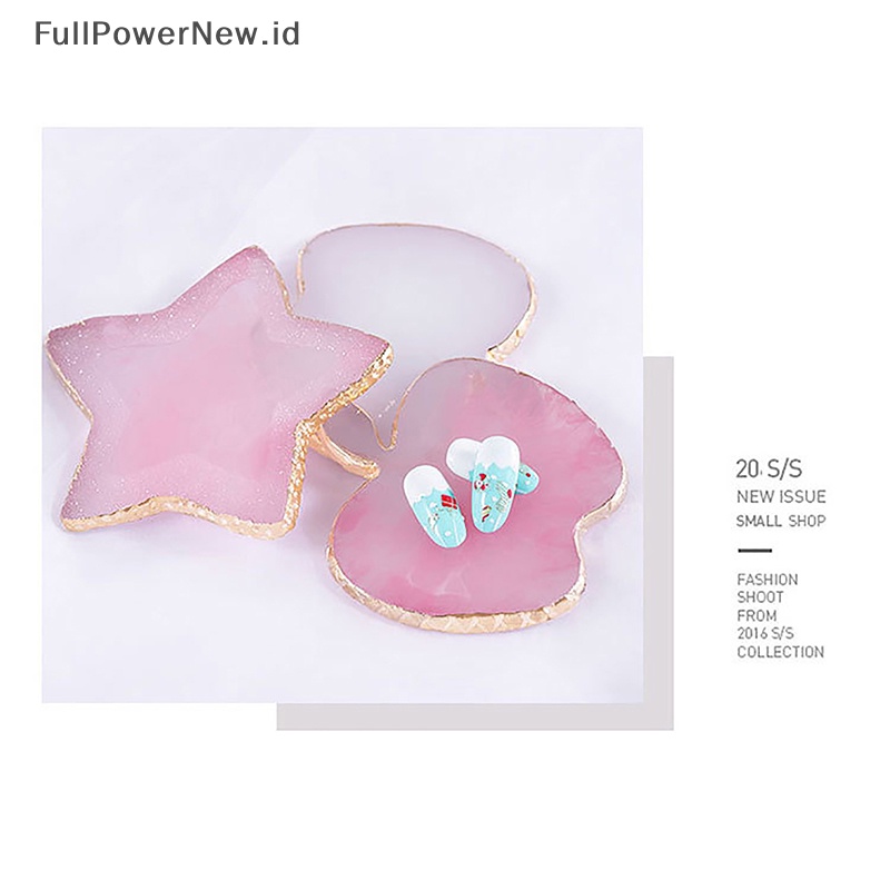 Power Resin Batu Akik Nail Color Palette Manicure Nail Art Display Rak Alat Pencampur ID