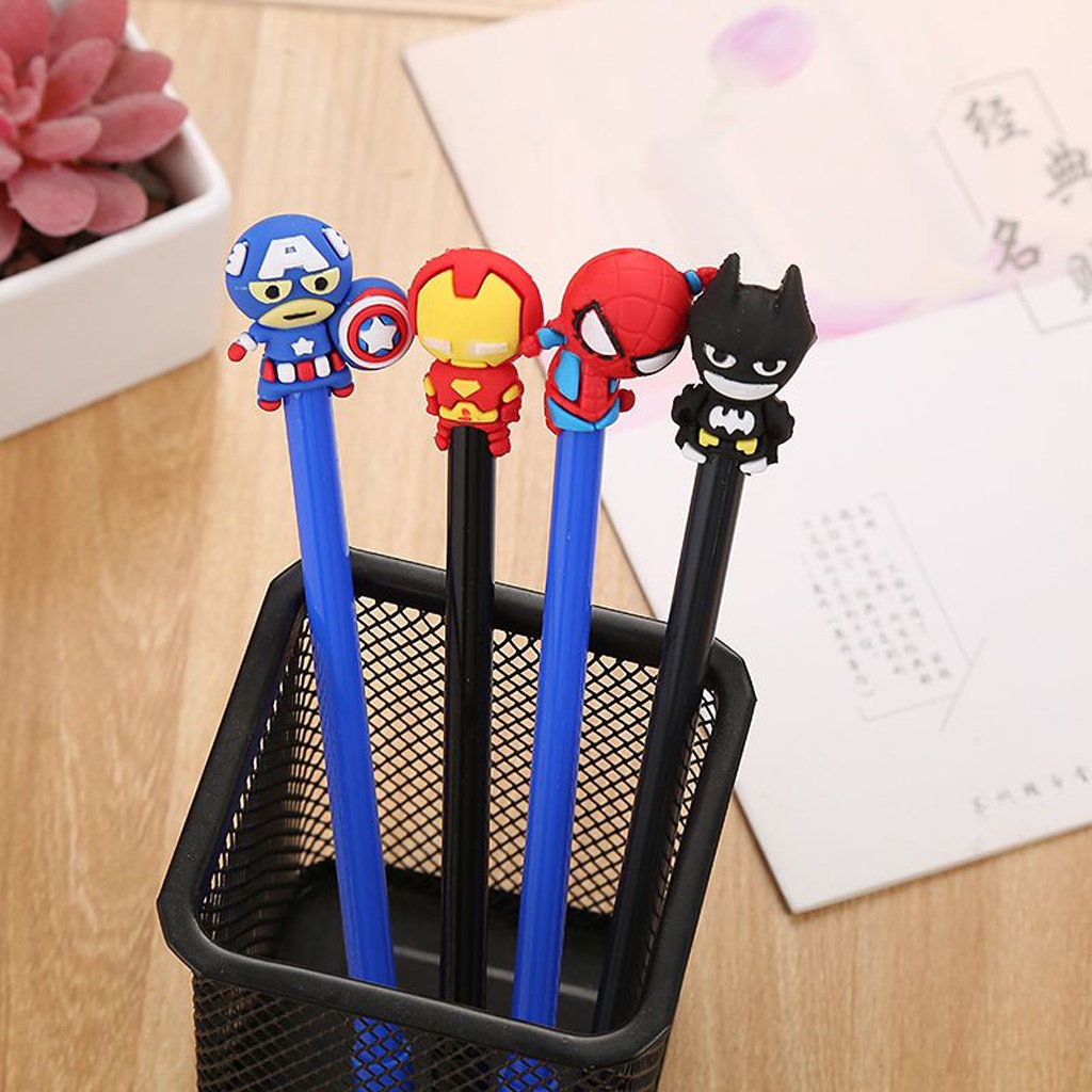 ❤️GTB❤️ Pena Karakter SuperHero Gel Pulpen Karakter Pen Tinta Gel Lucu Alat Tulis Karakter Superhero 3D Murah Import S076