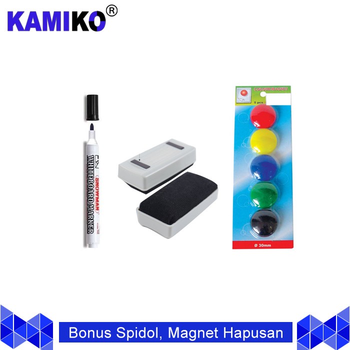 

Whiteboard Kamiko 40 x 60 cm Gantung - Spidol Hitam - Magnet - Hapusan