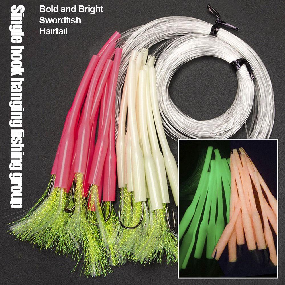 Top Fish Sub Line, Gantung. Kait String, Bass Bergaris 1.6 M 1.6 M Luminous Lure Sub Line Kait Shank Panjang Untuk Memancing Di Laut