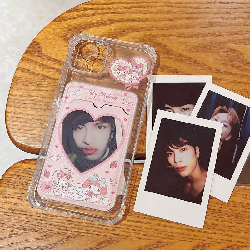 Card Case Pink Love Melody Soft Case HP iP iPhone 14 13 12 11 Pro X XS XR Max 7 8 + Plus Girl Woman FTD Casing Apple