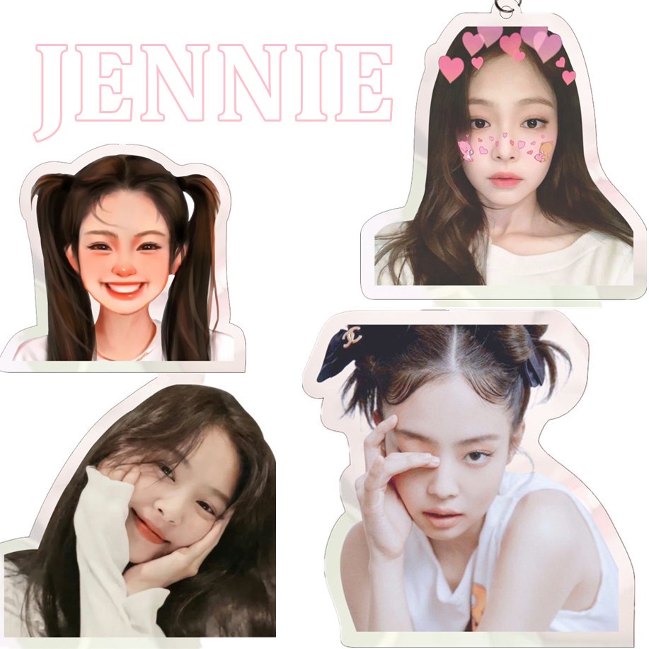1pc Gantungan Kunci Akrilik Jennie Black Pink Kim Jennie Key Ring Gantung