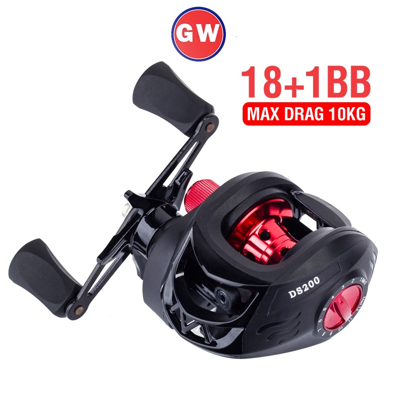 1pcs Casting Reel Ringan 18 +1 Sistem Pengereman Magnetik Max Drag 10kg Gulungan Pengecoran Baitcasting Reel Gear Ratio 7.2:1