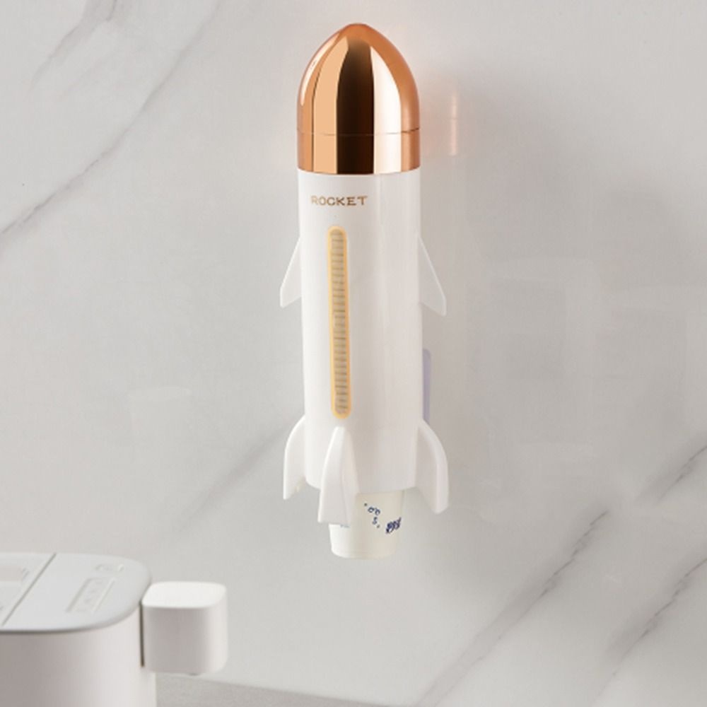 [Elegan] Paper Cup Holder Creative Rocket Home Organizer Tahan Debu Cangkir Tunggal Otomatis Taker Untuk Untuk Rumah Kantor