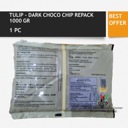 Tulip Dark Chocolate Filling 1Kg Pasta Selai Selay Coklat Isian Kue Roti Cokelat Sarapan
