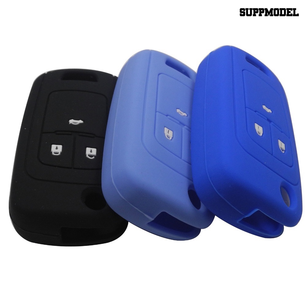 [SM]Silicone Car Key Flip Cover Holder Remote Control Tas Case Untuk Chevrolet Cruze