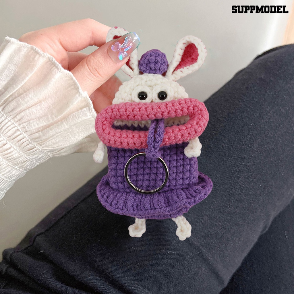 [SM] Key Case Kartun Sosis Mulut Besar Rajut Crochet Storage Handmade Crochet Key Cover Case Produk Rumah Tangga