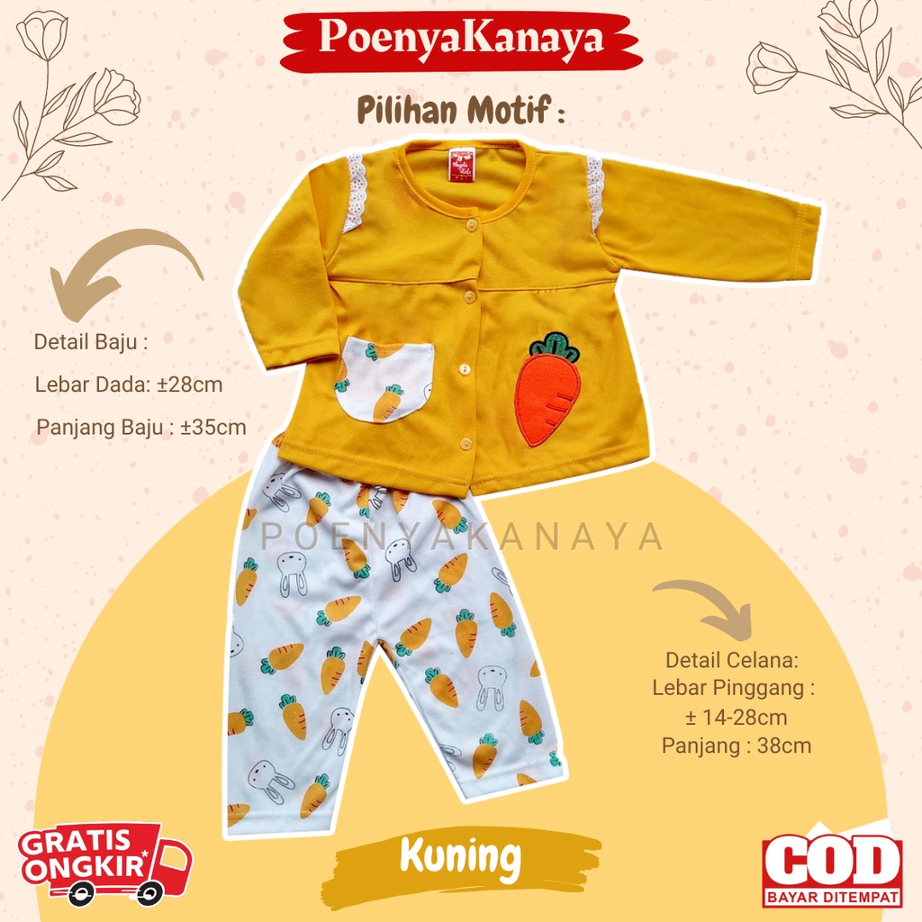 Setelan Baju Bayi Piyama Bayi Panjang Perempuan WORTEL Angela Kids 6-18 bulan SPY69