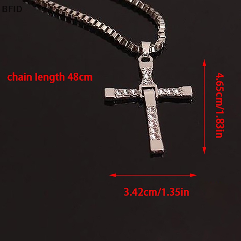 [BFID] Moive Cross Necklace Crystal Kalung Liontin Salib Yesus Untuk Pria Hadiah Perhiasan [ID]